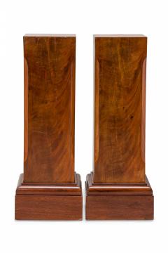 Pair of French Mid Century Square Wooden Column Pedestals - 4661894