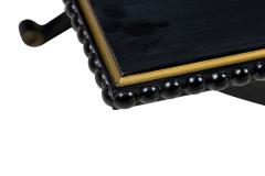 Pair of French Mid Century Style Black Lacquer Transitional Cross Base Cocktail - 4652085