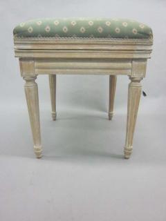 Pair of French Midcentury Louis XVI Style Cerused Oak Benches Stools - 1770795
