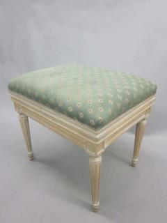 Pair of French Midcentury Louis XVI Style Cerused Oak Benches Stools - 1770807