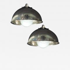 Pair of French Midcentury Marine Industrial Flush Mounts or Sconces - 4115199