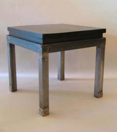 Pair of French Modern Craftsman Steel and Mahogany Benches or Side Tables 1930 - 1776177