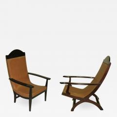 Pair of French Modern Neoclassical Lounge Chairs Armchairs - 1775286