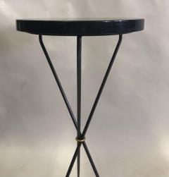 Pair of French Modern Neoclassical Wrought Iron Side Tables - 2372269