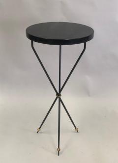 Pair of French Modern Neoclassical Wrought Iron Side Tables - 2372289