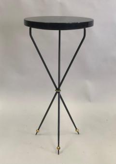 Pair of French Modern Neoclassical Wrought Iron Side Tables - 2372290
