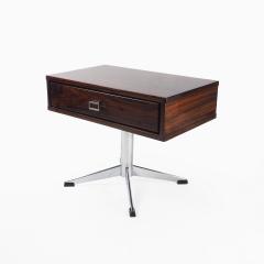 Pair of French Modernist Rosewood and Chrome Night Stands - 1040612