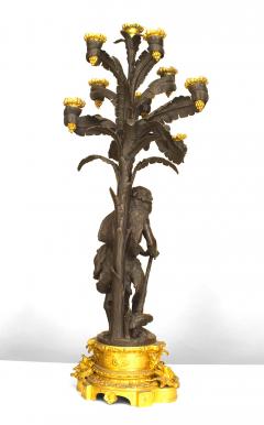 Pair of French Napoleon III Bronze Figural Candelabras - 4200653
