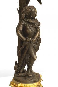 Pair of French Napoleon III Bronze Figural Candelabras - 4200655