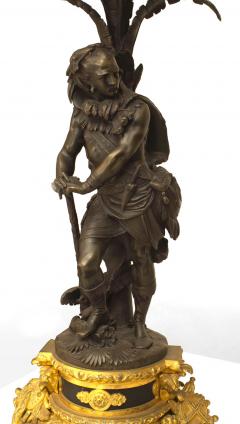 Pair of French Napoleon III Bronze Figural Candelabras - 4200656
