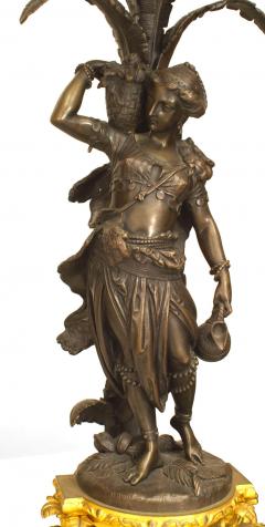 Pair of French Napoleon III Bronze Figural Candelabras - 4200657