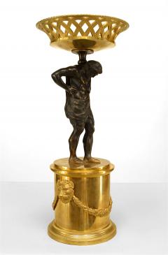 Pair of French Neoclassic Bronze Atlas Centerpieces - 4200941