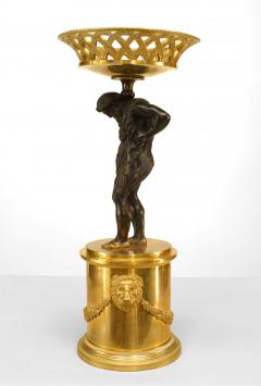 Pair of French Neoclassic Bronze Atlas Centerpieces - 4200942