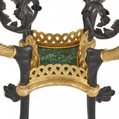 Pair of French Neoclassical Style Malachite and Gilt Bronze Side Tables - 1907388