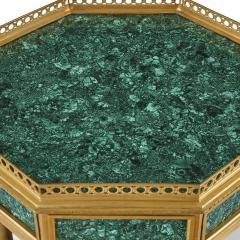 Pair of French Neoclassical Style Malachite and Gilt Bronze Side Tables - 1907394