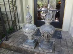 Pair of French Neoclassical Style Zinc Lamps - 3667817