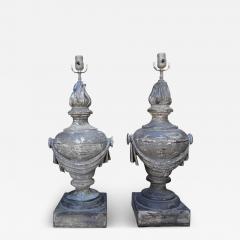 Pair of French Neoclassical Style Zinc Lamps - 3671791