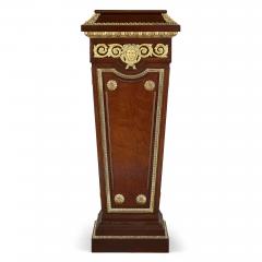 Pair of French Neoclassical style parcel gilt mahogany pedestals - 2165435