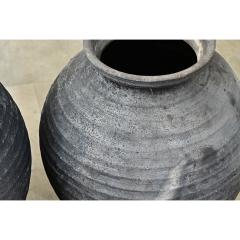 Pair of French Noir Terracotta Pots - 4811843