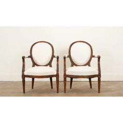 Pair of French Oak Louis XVI Style Fauteuils - 3058927