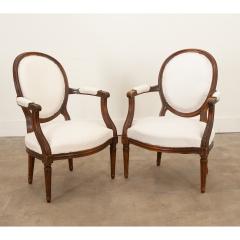 Pair of French Oak Louis XVI Style Fauteuils - 3058937