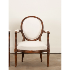 Pair of French Oak Louis XVI Style Fauteuils - 3058947