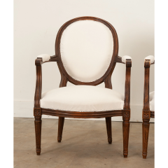 Pair of French Oak Louis XVI Style Fauteuils - 3058972