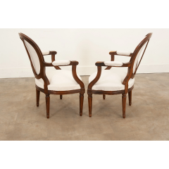 Pair of French Oak Louis XVI Style Fauteuils - 3059041
