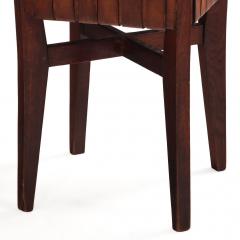 Pair of French Oak Stools with Woven Leather Strap Seats C 1925 - 4636473