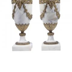 Pair of French Ormolu Mounted White Marble Vases Circa 1900 - 3812652