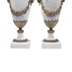 Pair of French Ormolu Mounted White Marble Vases Circa 1900 - 3812657