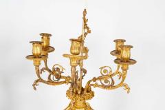 Pair of French Ormolu and Bleu Turquin Marble Candelabra Monbro Fr res - 658028