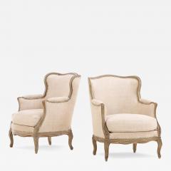 Pair of French Painted Berg res with New Upholstery C 1900 - 4638888