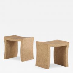 Pair of French Paper M ch Stools C 1980  - 4820206