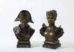 Pair of French Patinated Bronze Busts of Napoleon and Empress Josephine - 2267492