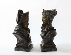 Pair of French Patinated Bronze Busts of Napoleon and Empress Josephine - 2267493