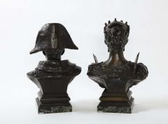 Pair of French Patinated Bronze Busts of Napoleon and Empress Josephine - 2267495