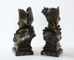 Pair of French Patinated Bronze Busts of Napoleon and Empress Josephine - 2267496