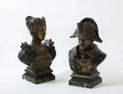 Pair of French Patinated Bronze Busts of Napoleon and Empress Josephine - 2267498