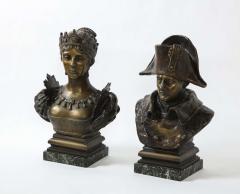 Pair of French Patinated Bronze Busts of Napoleon and Empress Josephine - 2267499