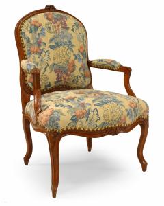 Pair of French Provincial Floral Arm Chairs - 1399906