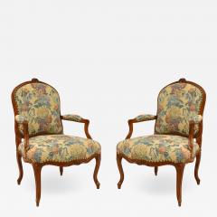 Pair of French Provincial Floral Arm Chairs - 1403416