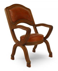 Pair of French Provincial Leather Arm Chairs - 1402335