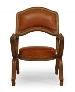 Pair of French Provincial Leather Arm Chairs - 1402336