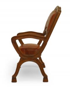 Pair of French Provincial Leather Arm Chairs - 1402337