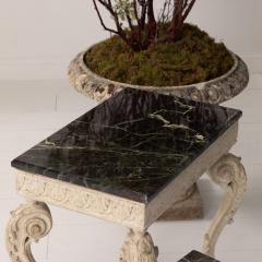 Pair of French Recency Tables in Original Paint with Campan Marble Tops - 3921314