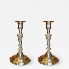 Pair of French Regence Bronze Candlesticks 18th c - 2158214