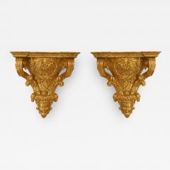 Pair of French Regence Gilt Wall Shelves - 1389950