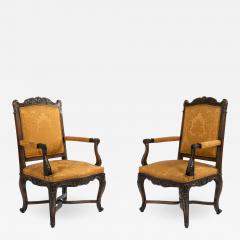 Pair of French Regence Gold Arm Chairs - 1492849