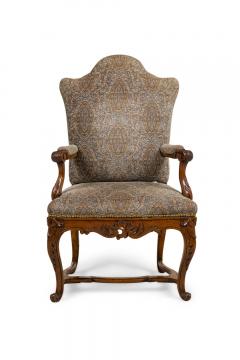 Pair of French Regence Grey Upholstered Armchairs - 4633716